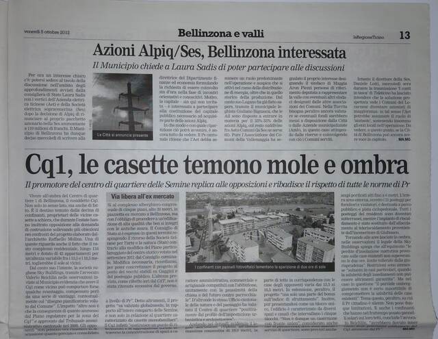 «Cq1, le casette temono mole e ombra»